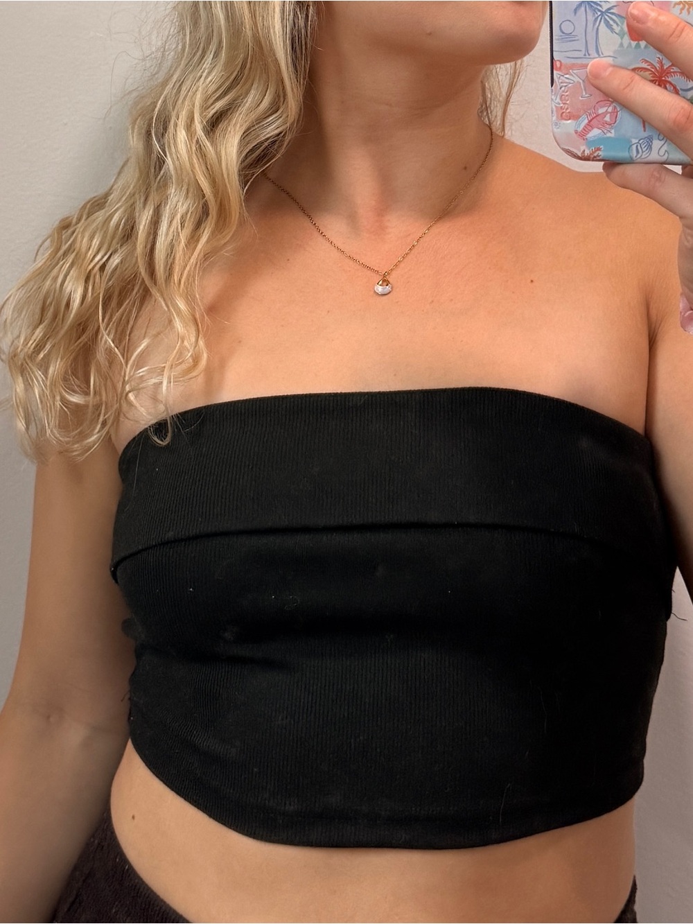 Black Strapless Tube Top - Women